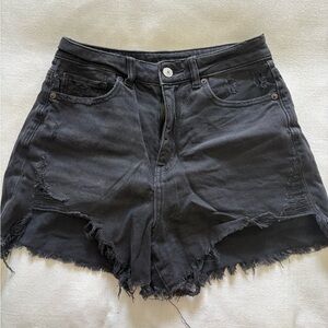 American Eagle Black High Rise Mom Short
